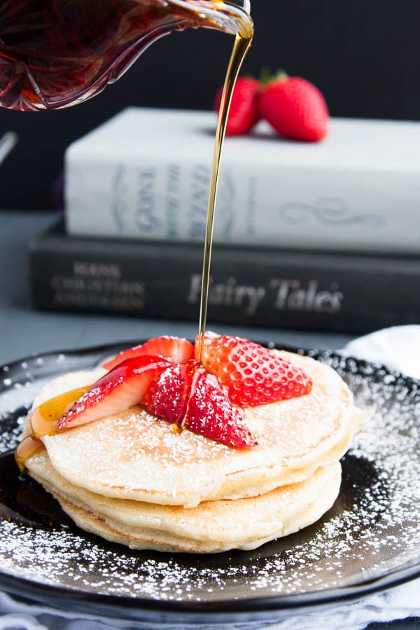 Fluffy Lemon Ricotta Pancakes are creamy and soft and make a lovely Valentine's Breakfast.