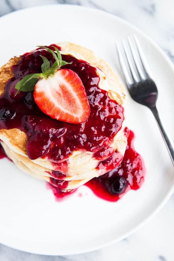 Buttermilk Pancakes with Berry - Breakfast For Dinner