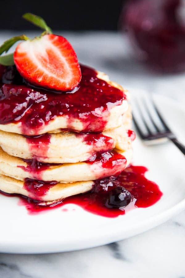 Buttermilk Pancakes with Berry - Breakfast For Dinner