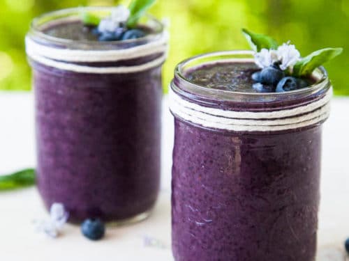 Blueberry Basil Smoothie - Breakfast For Dinner